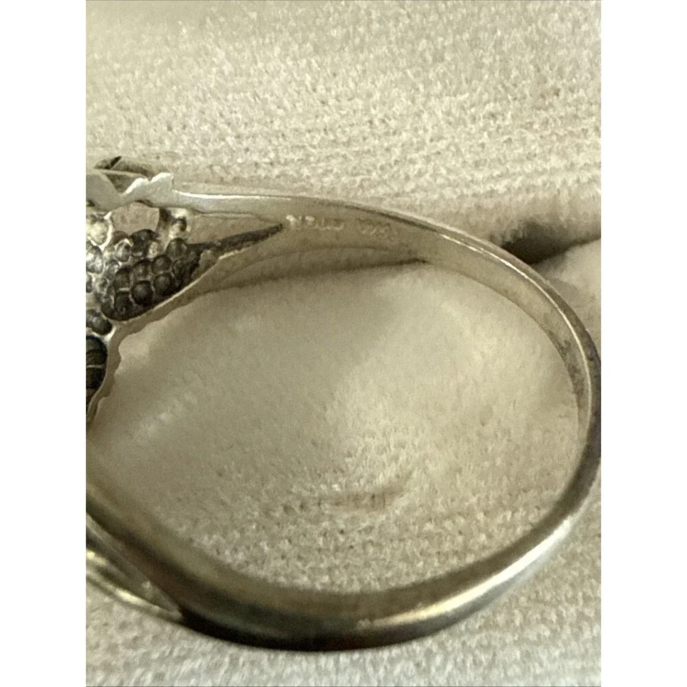 VTG Wheeler Manufact. Black Hills 925 Sterling Grape Leaves Sz 10.5 Ring 3.52g